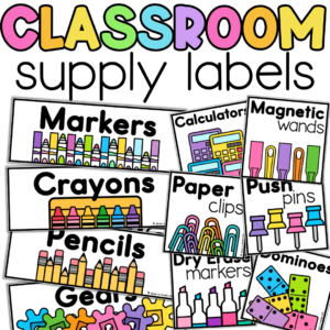 Classroom Supply Labels- Office Labels, Math Manipulatives, Reading Labels